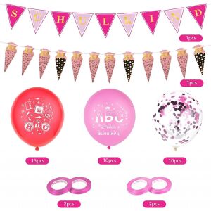 Sada dekorácií Herefun Back to School, latex/papier, červená/ružová/biela, 41 dielikov 141188520 - Párty dekorácie