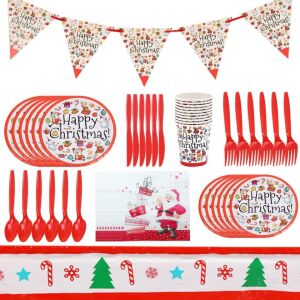 Set de vesela pentru petrecere Ksopsdey, hartie/plastic, multicolor, 82 piese 141188503 - Fate de masa de petrecere