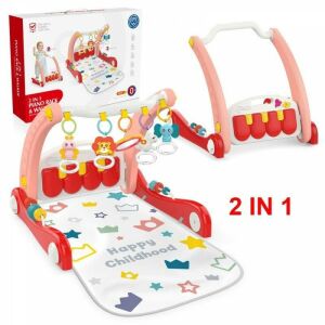Centru de activitati 3 in 1 Huanger: Salteluta de joaca pentru bebelusi cu pian si premergator - Premergatoare