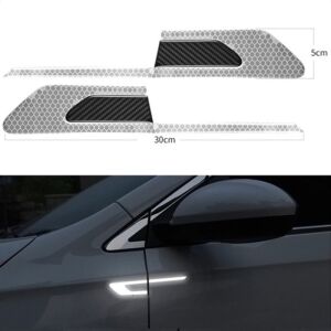 Set 2 stickere reflectorizante BUMERANG cu insertie Carbon 5D, culoare Argintiu 141189287 - Abțibilduri auto.
