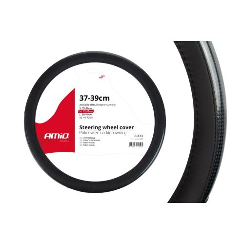 Husa volan negru + carbon lacuit SWC-18-M (37-39cm) 141189540