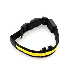 Zgarda iluminata cu LED pentru caine sau pisica, culoare Galben, AVX-AG232B 141189604 - Coliere pentru animale de companie