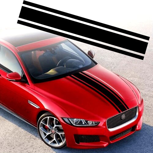 Sticker autoadeziv Tuning, model "Triple Stripes", dimensiune 125 x 22 cm, culoare Neagra 141190168