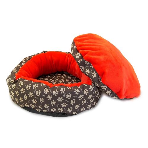 Culcus moale cu perna, pentru caine/pisica, culoare roz, impermeabil, baza antiderapanta, 50 cm 141190179