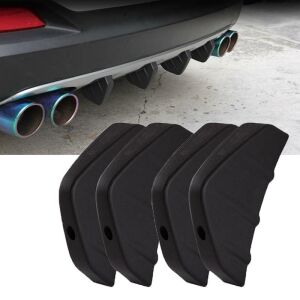 4er Set Tuning-Ornamente Typ "SPLITTER" für die Heckstoßstange, Farbe Schwarz 141190468 - Auto-Zierstreifen