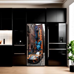 Folia kolorowa z nadrukiem do dekoracji lodówki, rozmiar 200 x 90 cm, model: AVX-FR01 141190622 - Akcesoria do lodówek