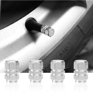 4 darabos ezüst hatszögletű autó szelepsapka készlet 141190644 - Autó szelepsapka