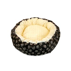 Culcus moale cu perna, pentru caine/pisica, Model Minky, culoare galben, impermeabil, baza antiderapanta, 50 cm 141190760 - Paturi pentru câini