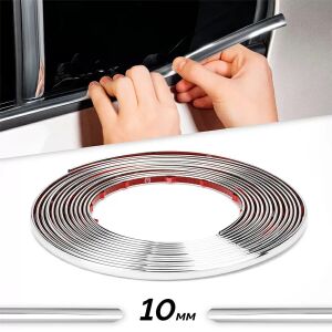 Samolepiaca rolka s ozdobami, 10 mm x 15 m, chrómovo-strieborná farba 141190767 - Dekoračné pásy do auta