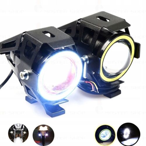 LED Projektor Nagyítóval, Angel Eye FEHÉR és Devil Eye PIROS, 12 V-os tápegységgel, Off-Road, ATV, SSV, UTV járművekhez 141191173