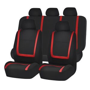 Set huse scaun auto ieftine, Universale 9 piese, model RED LINE - ROSU 141191182 - Huse pentru scaune auto