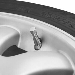 4 db-os krómozott fémszelep készlet hatszögletű kupakkal 141191434 - Autó szelepsapka