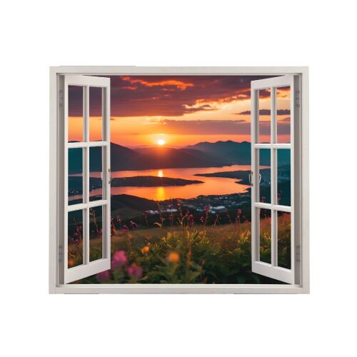 Farebná potlačená fólia na dekoráciu steny v domácnosti, rozmer 125 x 110 cm, model: VIEW TO HAVEN 22 141191650