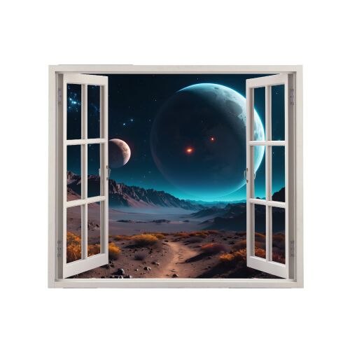 Farbbedruckte Folie für die Wanddekoration zu Hause, Größe 125 x 110 cm, Modell: VIEW TO HAVEN 32 141191685