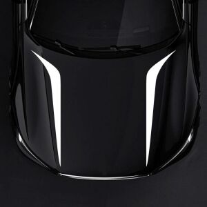 Set 2 stickere autoadezive Tuning, model "Hood Stripes V2", dimensiune 100 x 26 cm, culoare Alba 141191653 - Abțibilduri auto.