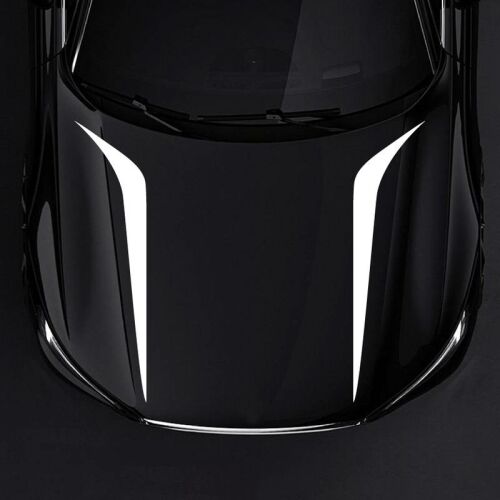 Set 2 stickere autoadezive Tuning, model "Hood Stripes V2", dimensiune 100 x 26 cm, culoare Alba 141191653