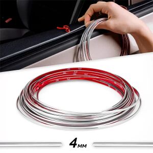 Selbstklebende Ornamentrolle, 4 mm x 15 m, Farbe Chrom SILBER 141191711 - Auto-Zierstreifen