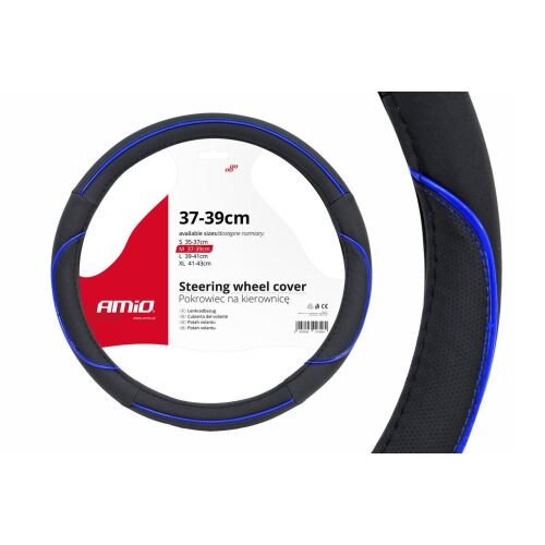 Husa volan negru + dunga albastra SWC-08-M (37-39cm) 141192326