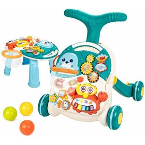 Antepremergator copii 3 in 1 si masuta de joaca Baby Go Bleu 141192611 - Premergatoare