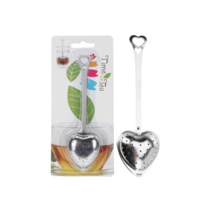 Szív alakú rozsdamentes acél teafőző – "Time for Tea"