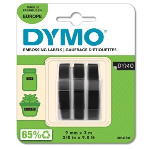 1x3 Dymo Embossing Labels 9mm black 141206501 - Dymo