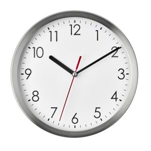 Analógové nástenné hodiny s rámom z nehrdzavejúcej ocele, biely ciferník - TFA