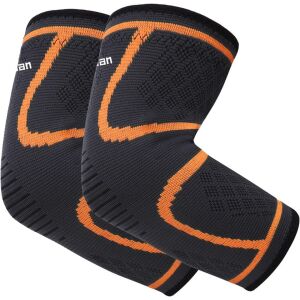 Imrusan Ellenbogenbandage, Neopren, schwarz/orange, Größe L 141211240 - Schutzausrüstung für Fahrräder