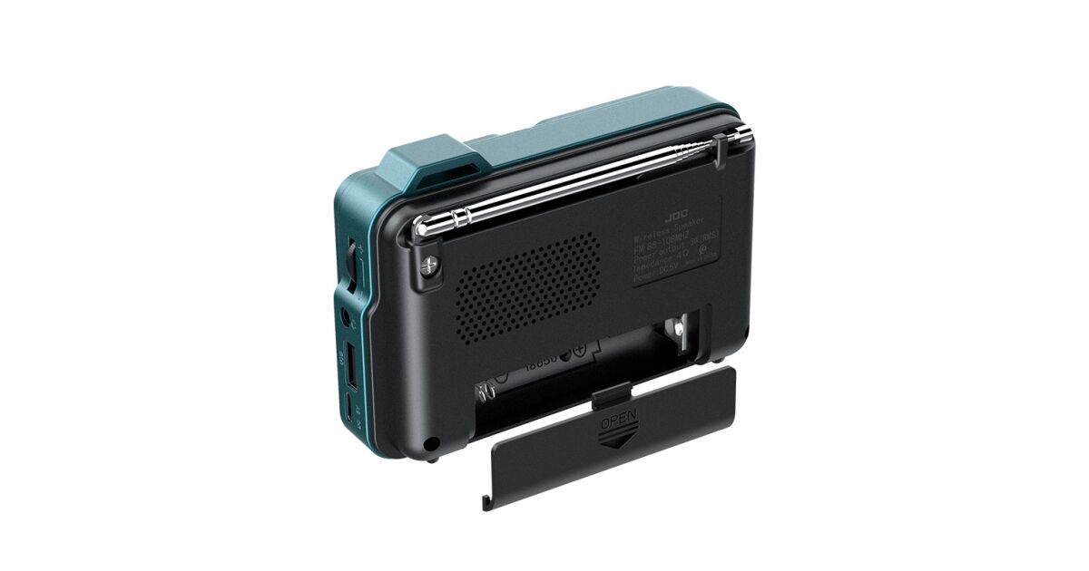 Prenosné rádio Bluetooth s digitálnym displejom, USB a vstavaným reproduktorom - model 456BT, moderný dizajn, viacpásmové, modrá farba 141211469