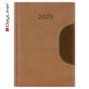 Határidőnapló Memphis A5 napi, fehér lapokkal barna-csokoládé Dayliner 2026. 141211561 - Dayliner