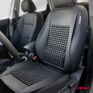 Husa scaun auto cu bile de masaj, suport lombar si tetiera, dimensiuni 147 x 68 cm, culoare Neagra 141212177 - Huse pentru scaune auto