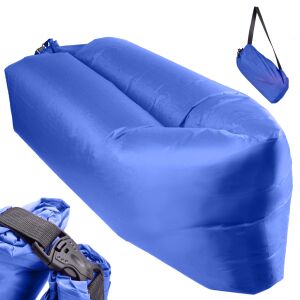 Selbstaufblasende Matratze vom Typ „Lazy Bag“, 230 x 70 cm, Farbe Marineblau, für Camping, Strand oder Pool 141212187 - Strandstühle