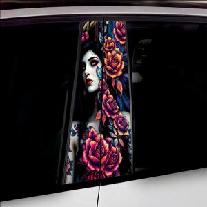 Set 2 stickere decorative pentru stalpii usilor, print autoadeziv de inalta rezolutie, dimensine 2 buc x 50 x 22 cm , cod: AVX-SSU-21 141212205 - Benzi decorative pentru mașini