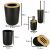 Set Elegant pentru baie format din 6 piese, ABS + lemn, culoare negru/maro 141212284