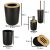 Set Elegant pentru baie format din 6 piese, ABS + lemn, culoare negru/maro 141212284