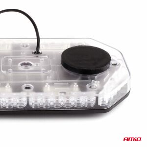 Obrotowy sygnalizator świetlny, kolor pomarańczowy, zasilanie 12/24 V, 48 diod LED, stopień ochrony IP56, mocowanie magnetyczne 141212308 - Lampy i oświetlenie