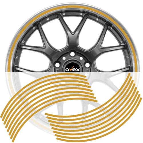 Set 16 inele din autocolant pentru jante culoare Gold Lucios 141212286