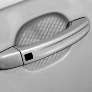 Set 4 bucati protectie zgarieturi manere usa din autocolant carbon 3D Argintiu 141212397 - Abțibilduri auto.