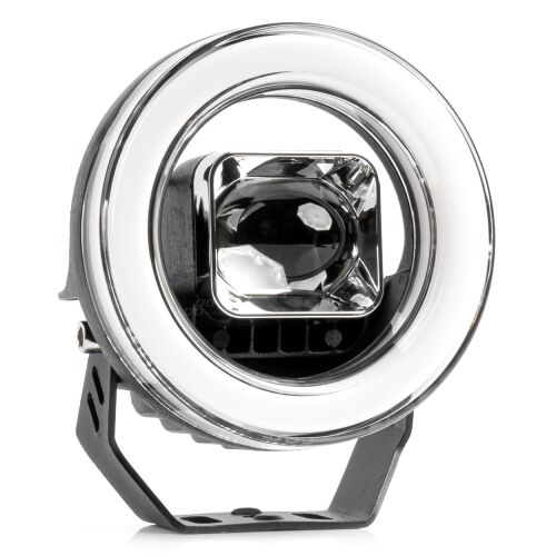 Proiector LED cu Angel Eye model AWL58, pozitie, semnalizare, faza lunga/scurta, pentru Off-Road, ATV, SSV, putere 45W, 8000lm, tensiune 9-36V, dimensiuni 114,5 x 114,5 x 52 mm 141212554