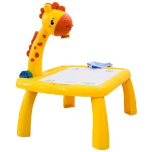 Masa Muzicala de Desen pentru copii cu Proiector, model Girafa, culoare Galben, 24 imagini, AVX-WT-222-2-YELLOW-GIRAFFE 141212757 - Mese de desen