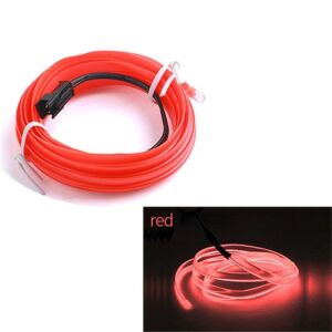 Fir Neon Auto "EL Wire" culoare Rosie, lungime 1M, alimentare 12V, droser inclus 141212934 - Benzi decorative pentru mașini
