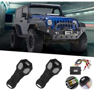 2 vezeték nélküli távirányítóval ellátott modul csörlő, terepjáró, ATV, SSV, QUAD működtetéséhez (AVX-T100123-8) 141212976 - Csörlő kiegészítő