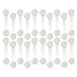 Set NEXTLY de 20 de bucăți de încuietori de siguranță pentru copii, zăvoare transparente și flexibile pentru dulapuri și sertare - Încuietori de siguranță pentru copii