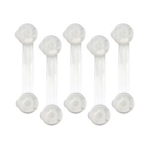 NEXTLY Комплект детски предпазни ключалки - 5 броя прозрачни ключалки за шкафове и чекмеджета - Безопасно заключване на бебето