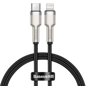 Baseus adatkábel Cafule USB-C - Lightning 0,25 m PD 20W fekete 141263190 - Baseus