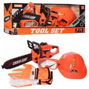 Láncfűrész játék szett védőfelszereléssel