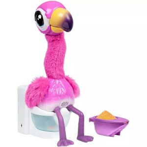 Little Live Pets Töpfchen-Zeit Flamingo - Interaktives Spielzeug mit Toilette und Futter - Moose Toys