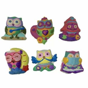 Obojani magneti za hladnjak u obliku sova, primjeri DIY seta - Manyuk Toys