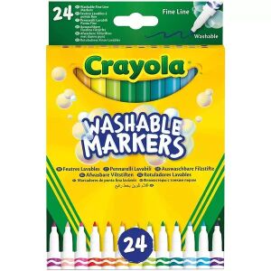 Crayola Washable Markers: Lemosható, vékonyhegyű filctoll készlet - 24 db-os 141277274 - Filctoll