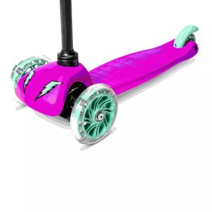 Yvolution: Neon Bolt háromkerekű roller világító kerékkel - Rózsaszín