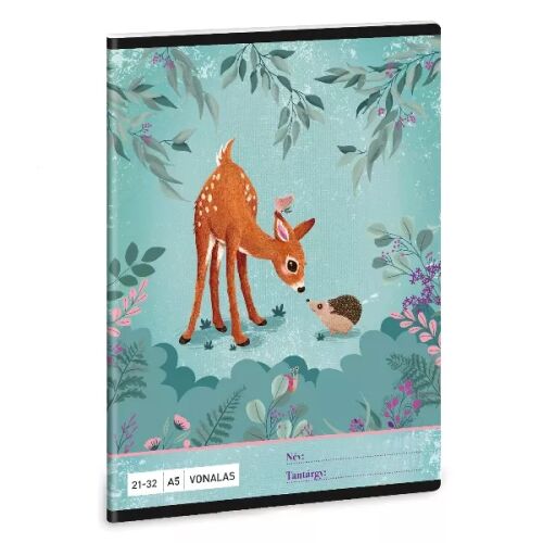 My Secret Garden: Őzike mintás vonalas füzet - 4. osztálytól, A5 141279265